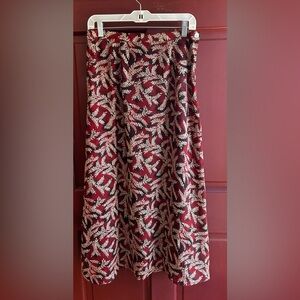 Jonathan Martin Studio burgundy/black/tan Festival Skirt with vintage vibe Sz M